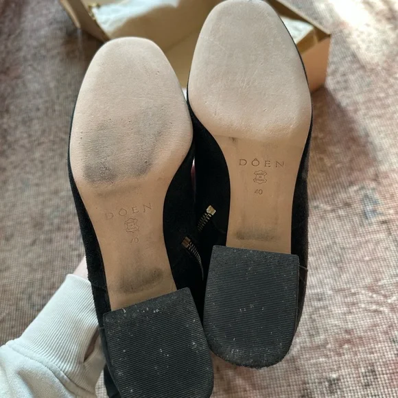 Doen Cannes Black Suede Knee-High Women's Boots sz 40/9 - Picture 4 of 5